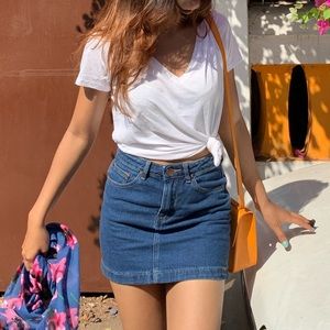 Denim mini skirt